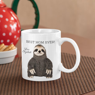 Beste mam ooit Moederdag Cute Sloth Animal Love Koffiemok