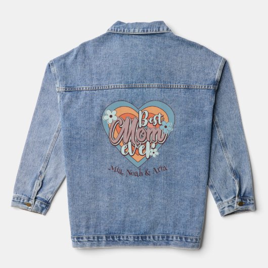 Beste Mam Ooit - Moederdag/Verjaardag Retro Custom Denim Jacket (Achterkant)