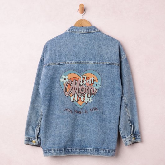 Beste Mam Ooit - Moederdag/Verjaardag Retro Custom Denim Jacket (Hangar)