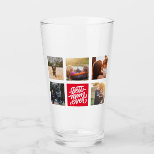 Beste mam ooit persoonlijke foto Collage Red Glas