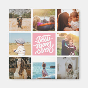Beste mam ooit persoonlijke foto-inkuilroze magneet
