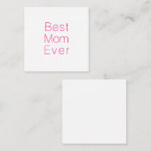 Beste mam ooit roze en witte minimalistische moder informatiekaartje (Voorkant / Achterkant)
