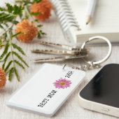 BESTE MAM OOIT roze geel Daisy plezier Sleutelhanger (Voorkant Rechts)