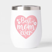 Beste Mam Ooit Roze Hart Met Bloemen (Achterkant)