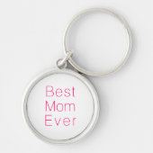 Beste mam ooit roze witte, minimalistisch chic sleutelhanger (Voorkant)
