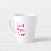 Beste mam ooit roze witte moderne typografie latte mok (Linkerhoek)