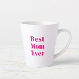 Beste mam ooit roze witte moderne typografie latte mok
