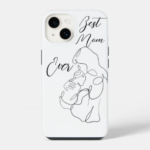 Beste Mam Ooit Trendy One Line Motherhood Classic iPhone 14 Hoesje