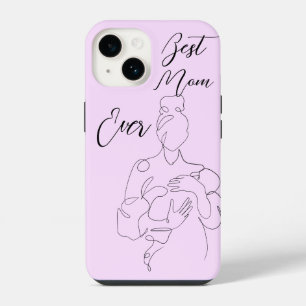 Beste Mam Ooit Trendy One Line Motherhood Classic iPhone 14 Hoesje