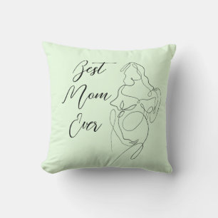Beste Mam Ooit Trendy One Line Zwangerschap Classi Kussen