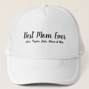 Beste mam ooit witte zwarte manuscriptgepersonalis trucker pet