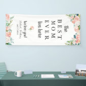 BESTE MAM OOIT Woont Hier Roze Bloemen Deur Spandoek (Beurs)