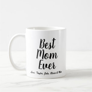 Beste mam ooit zwart aangepast script gepersonalis koffiemok