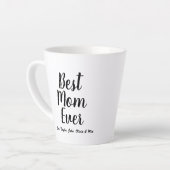 Beste mam ooit zwart aangepast script gepersonalis latte mok (Linkerhoek)