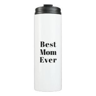 Beste mam ooit zwarte witte moderne typografie thermosbeker