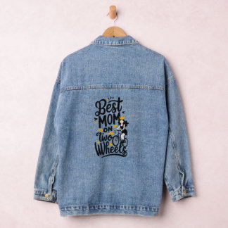 Beste Mam Op Twee Wielen Met Kroon - Moederdag Denim Jacket