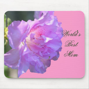Beste Mam Roze Azalea Bloem Foto Mousepad Muismat