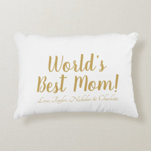 Beste mam van de wereld gepersonaliseerde douanema accent kussen