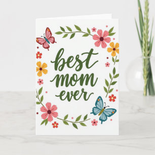 Beste Mama Aller Tijden Bloemige Papieren Kaart