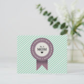 BESTE MAMA BADGE PAARSE BRIEFKAART (Staand voorkant)