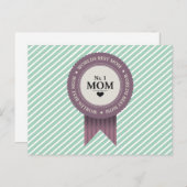 BESTE MAMA BADGE PAARSE BRIEFKAART (Voorkant / Achterkant)