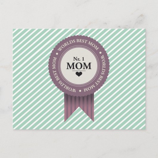 BESTE MAMA BADGE PAARSE BRIEFKAART (Voorkant)