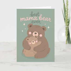 Beste Mama Beer Ooit Knuffels voor Moeder Moederda Kaart
