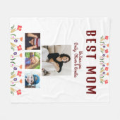 Beste mama bloemen 4 Foto Collage Keepslag Fleece Deken (Voorkant (Horizontaal))