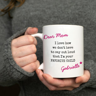 Beste mama favoriete kinderschrijfmachine-typograf koffiemok
