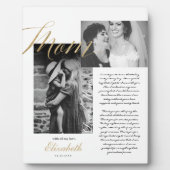 Beste mama | Gold Mam Script Weduwbericht Foto Fotoplaat (Voorkant)