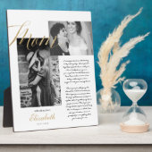 Beste mama | Gold Mam Script Weduwbericht Foto Fotoplaat (Zijkant)