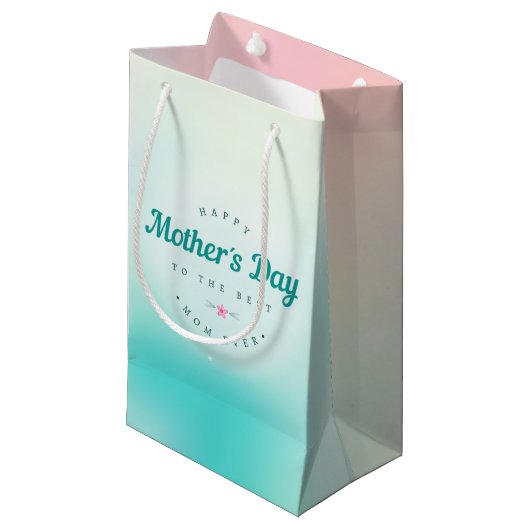 Beste mama Happy Moederdag | Gift Bag Klein Cadeauzakje (Voorkant Gekanteld)