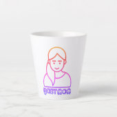 Beste mama illustratie Latte Mok (Voorkant)