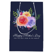 Beste mama in de Rozen van de Wereld Medium Cadeauzakje (Achterkant)