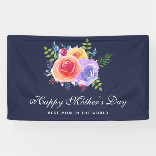 Beste mama in de Rozen van de Wereld Spandoek (Horizontaal)
