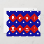 Beste mama in de vorm van Patriotic Diamond Briefkaart (Voorkant / Achterkant)