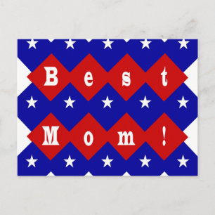 Beste mama in de vorm van Patriotic Diamond Briefkaart