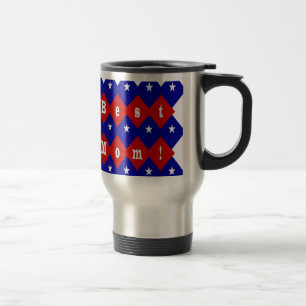 Beste mama in de vorm van Patriotic Diamond Reisbeker