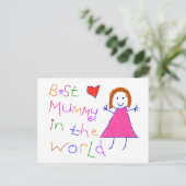 Beste mama in de wereld briefkaart (Staand voorkant)