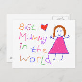 Beste mama in de wereld briefkaart (Voorkant / Achterkant)