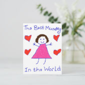 Beste mama in de wereld briefkaart (Staand voorkant)