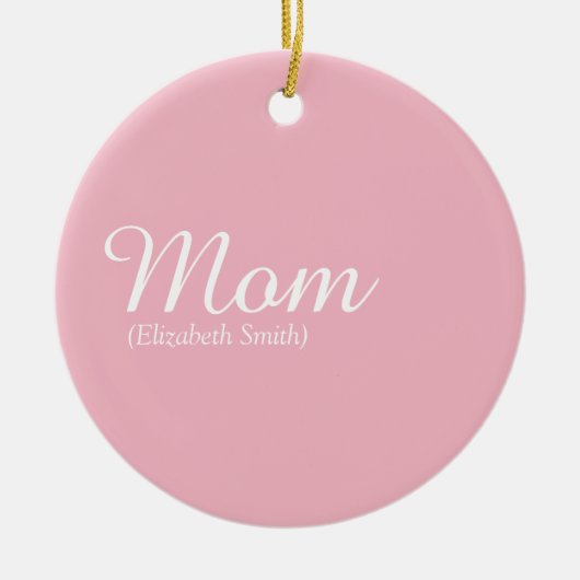 Beste mama, mama, moederfilm roze script keramisch ornament (Voorkant)