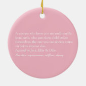 Beste mama, mama, moederfilm roze script keramisch ornament (Achterkant)