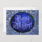 Beste mama met blauwe achtergrond briefkaart (Voorkant / Achterkant)