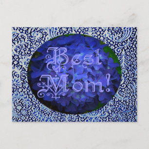Beste mama met blauwe achtergrond briefkaart