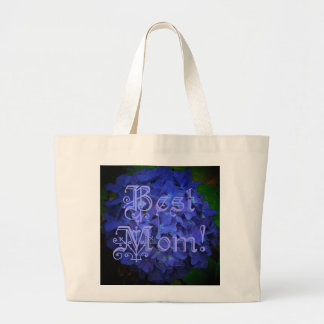Beste mama met blauwe achtergrond grote tote bag