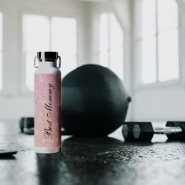 Beste Mama Minimale stijlvolle roze glittered Waterfles