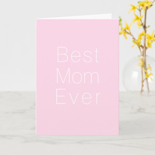 Beste mama, Moederdag, moeder minimalistisch roze Kaart (Gele Bloem)