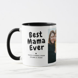 Beste Mama Ooit 2-Foto Collage & Aangepaste Berich Mok