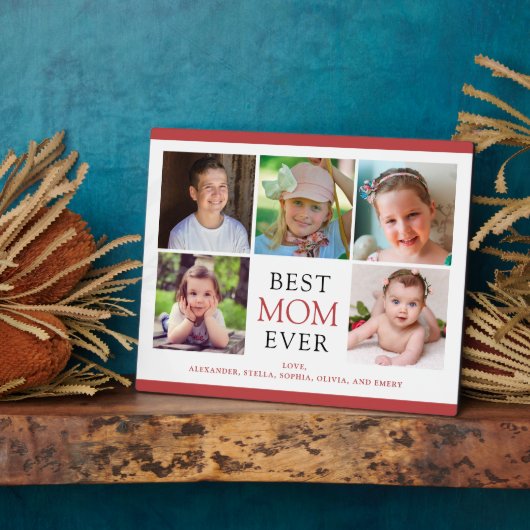 Beste mama ooit 5 Foto's Moederdag Fotoplaat (Zijkant)